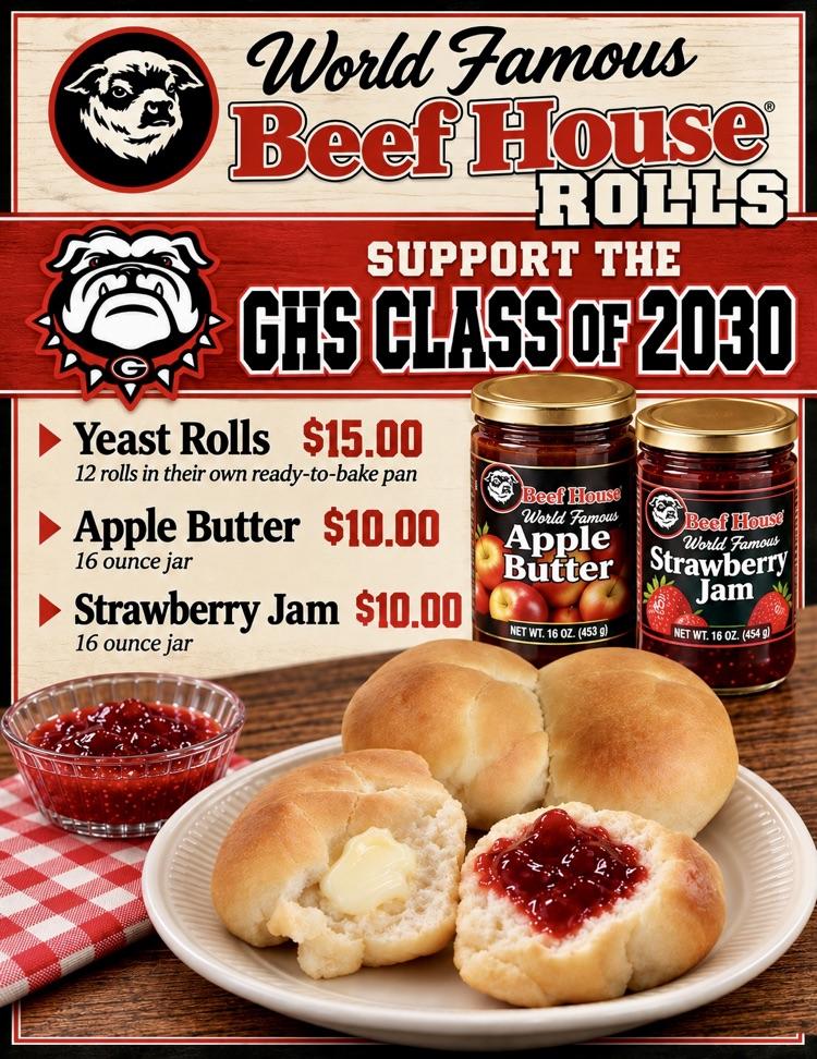 Help spread the word! and maybe the butter 😀 the GHS Class of 2030 is selling World Famous Beef House Rolls as a class fundraiser. Orders are due 10/28 to school- please call the office or you can comment here and we will reach out!