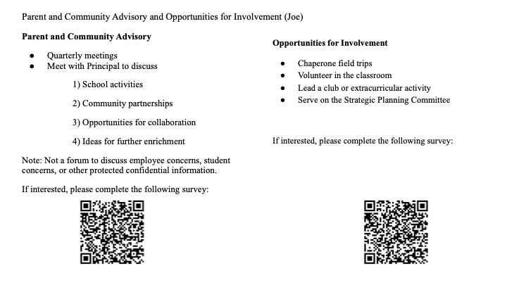 Advisory and Interest Survey