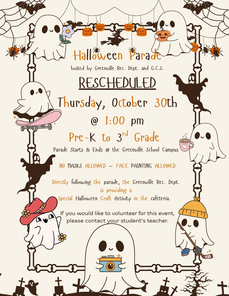 2025 Halloween Parade Flyer - Rescheduled
