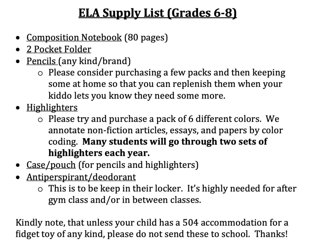 list