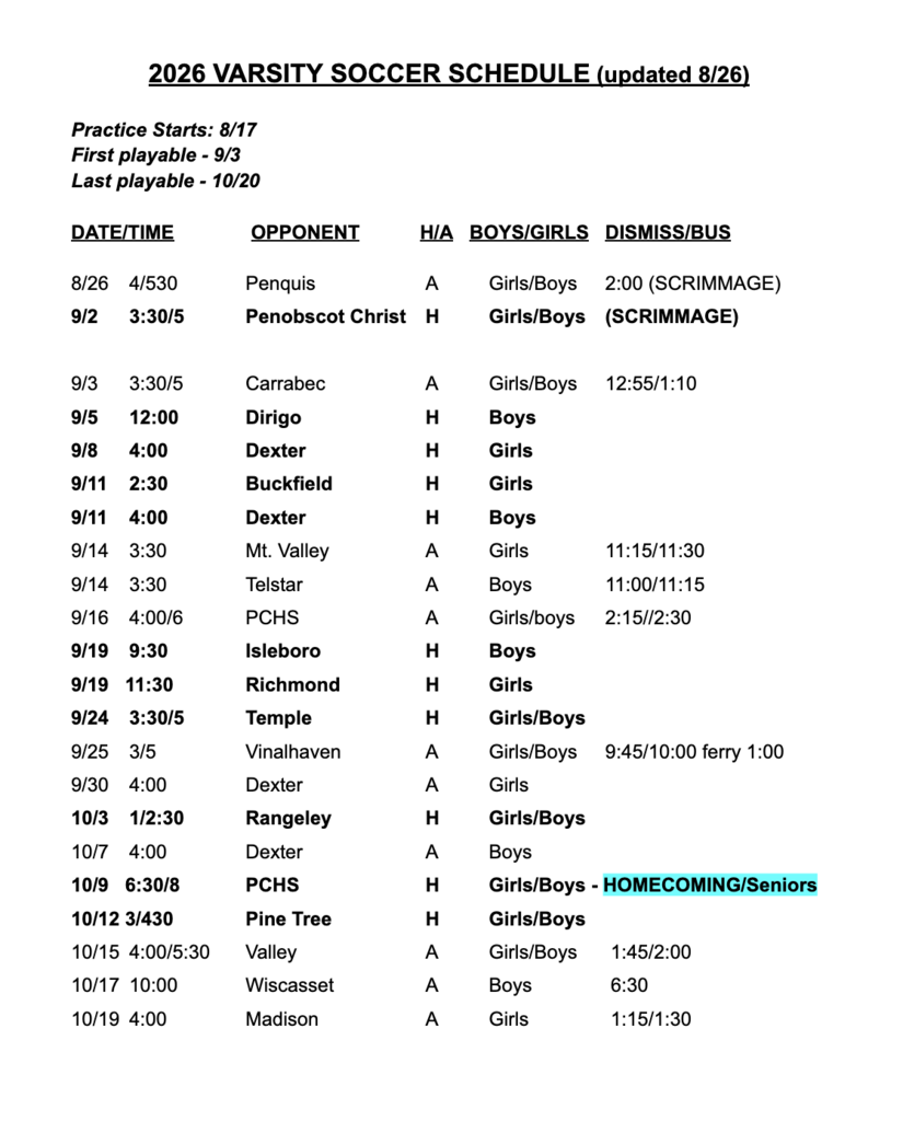 schedule