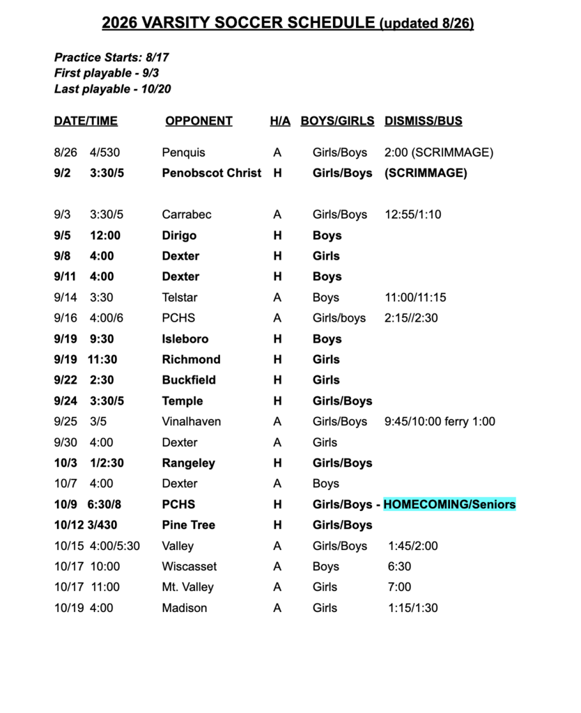 schedule