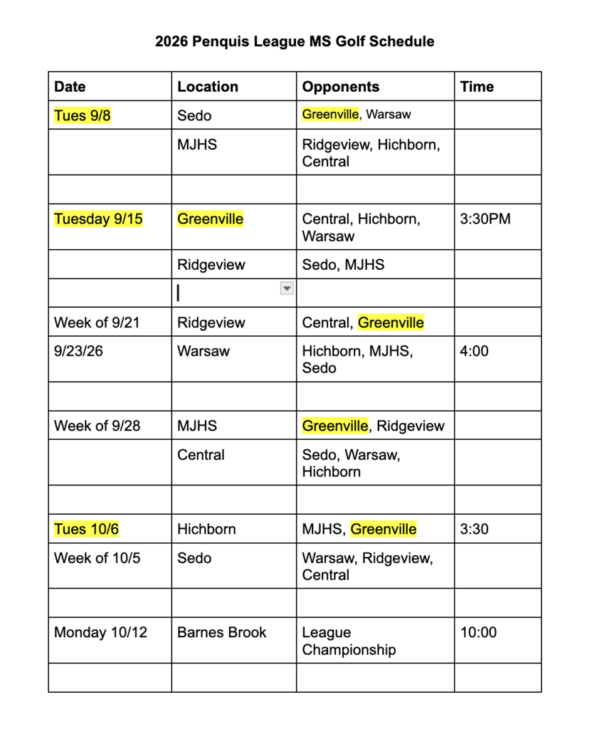 schedule