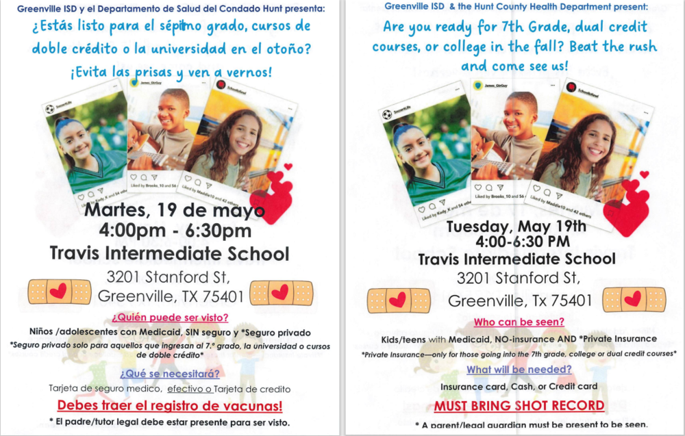 GMS Information Flyer in English - Tuesday May 19th 4:00 - 6:30pm at Travis Intermediate School