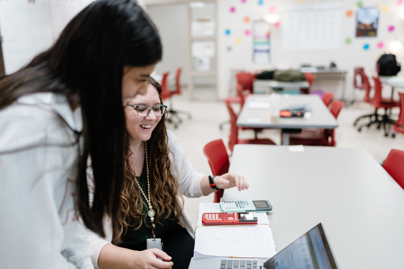 Teacher & Student Laughing