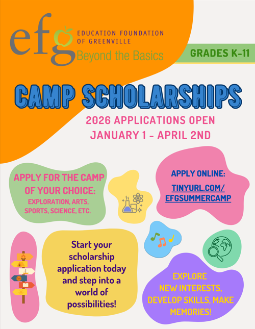 EFG Camp Scholarships - Applications Open January 1-April 2, 2026