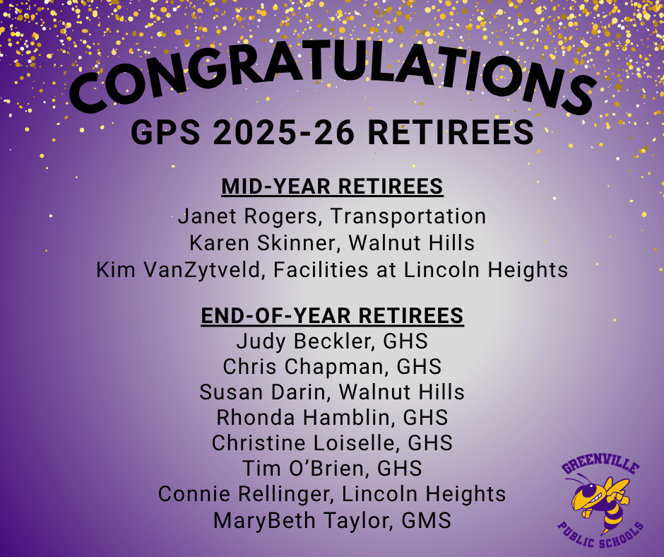 Congratulations GPS 2025-26 Retirees