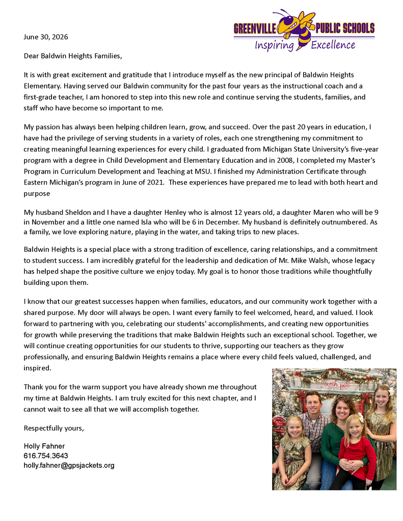 Mrs. Fahner's Introduction Letter