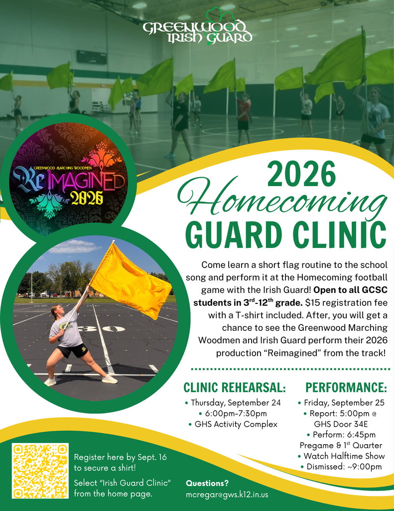Color Guard clinic opportunity for students grades 3-12.