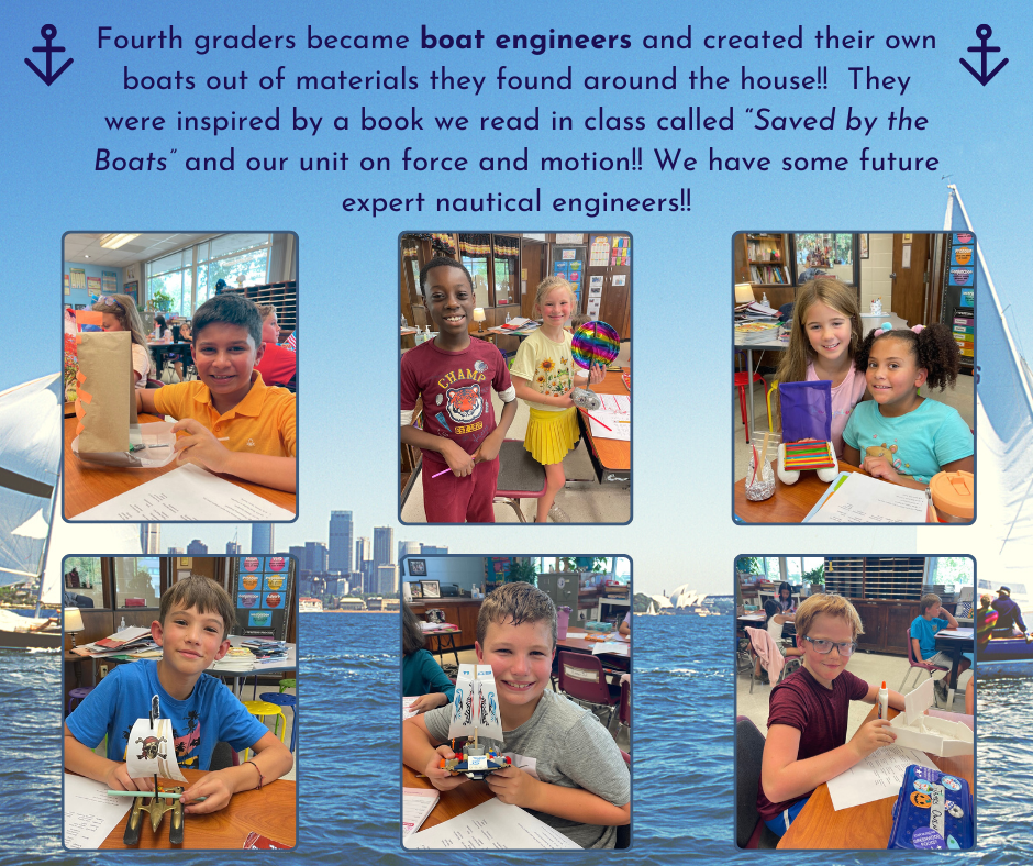 Fourth graders became boat engineers!