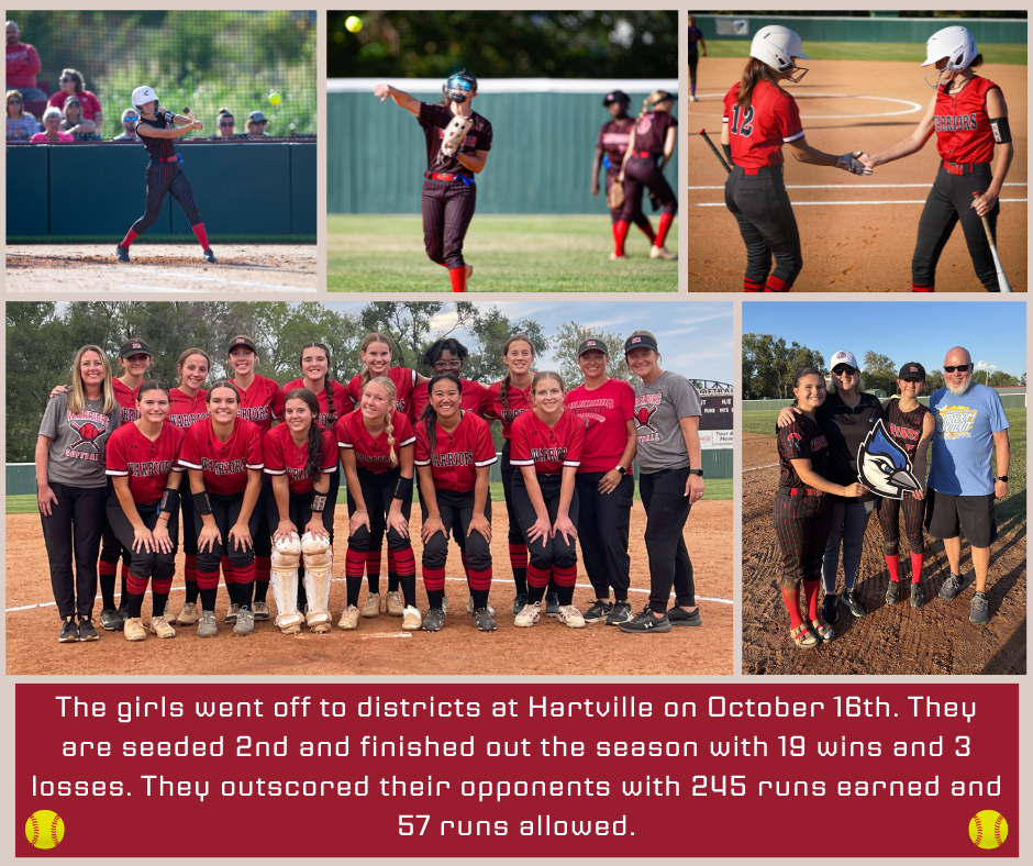 Softball team heading to districts