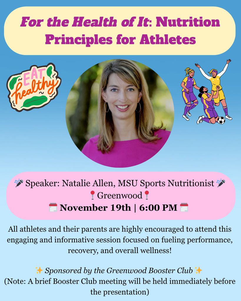 📅 Save the Date!  🏃♀️ For the Health of It: Nutrition Principles for Athletes 🎤 Speaker: Natalie Allen, MSU Sports Nutritionist