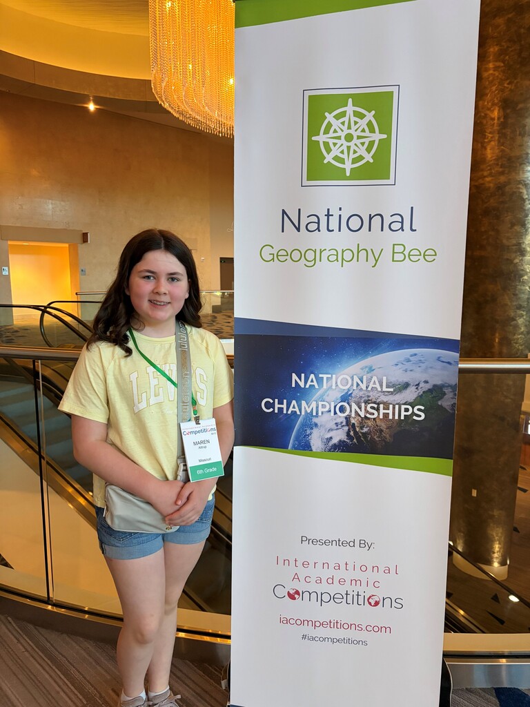 Maren at Nationals Geography Bee