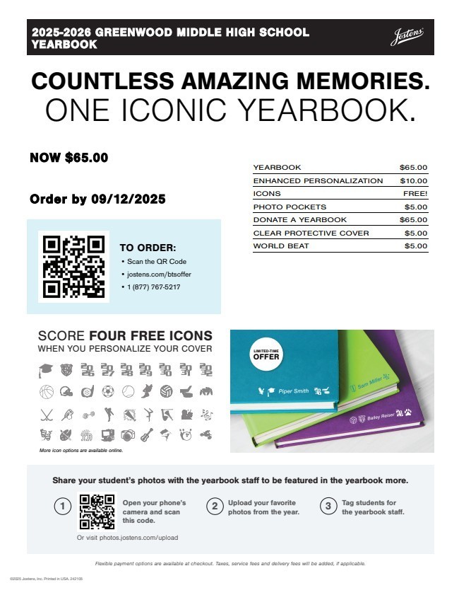 Back to school yearbook sale flyer