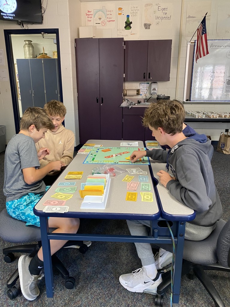 8th graders playing games.