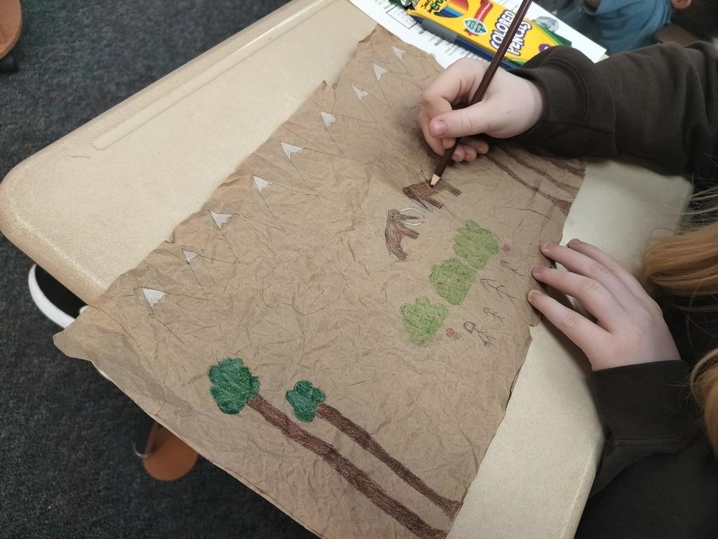 Cave art masterpiece being made