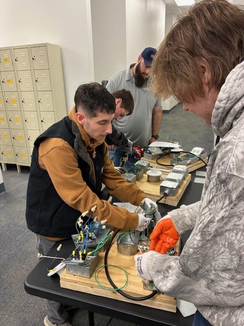 Corbin Campbell shares some of the skills that he has learned at CPACTC with Blake Harper.