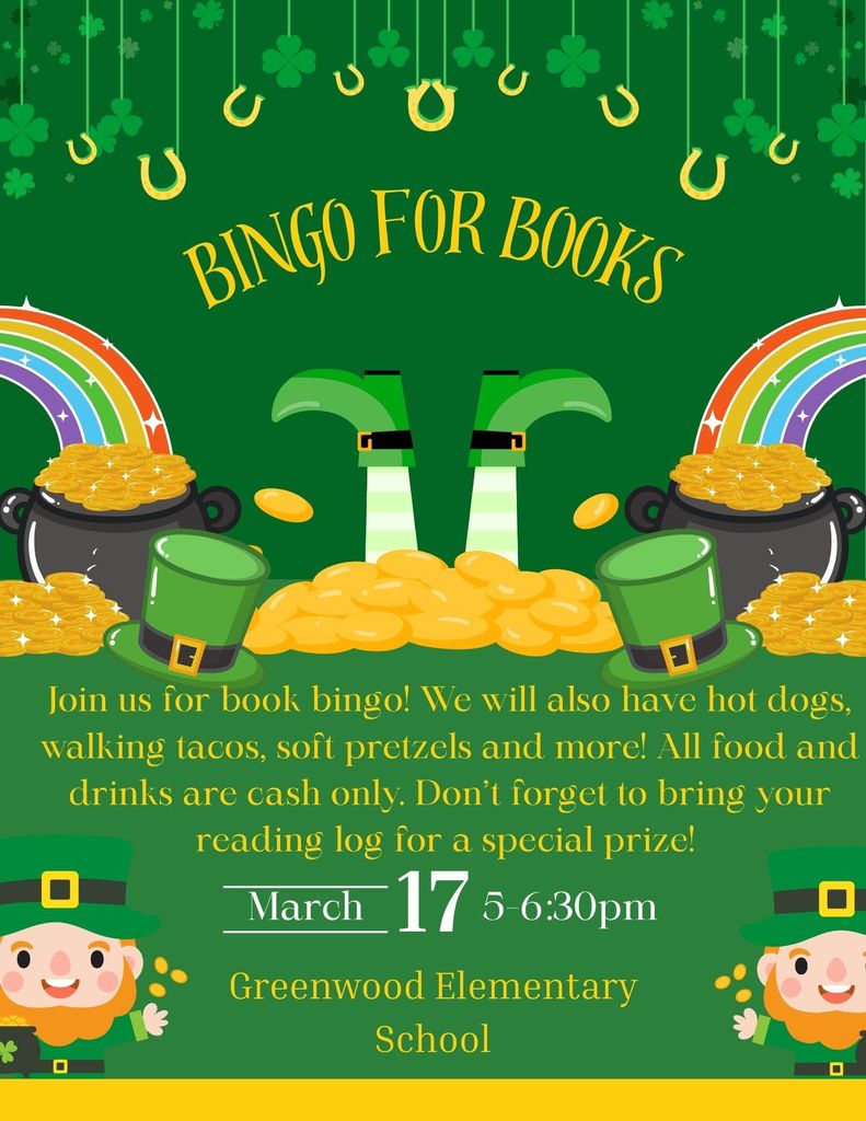a poster describing the upcoming bingo for books