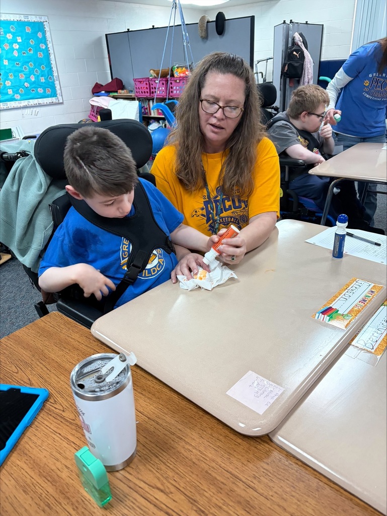 Student decorating egg