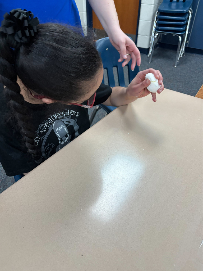 Student decorating egg