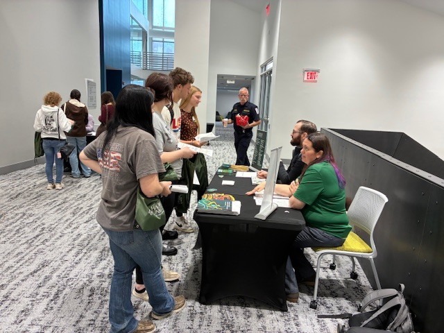 Greenwood students visit the vendors to learn about some of the options that they could have if they enter the healthcare field.