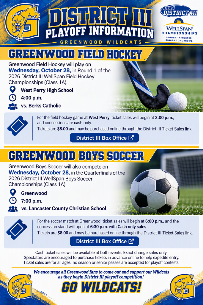 Greenwood Playoffs Oct 28 2026