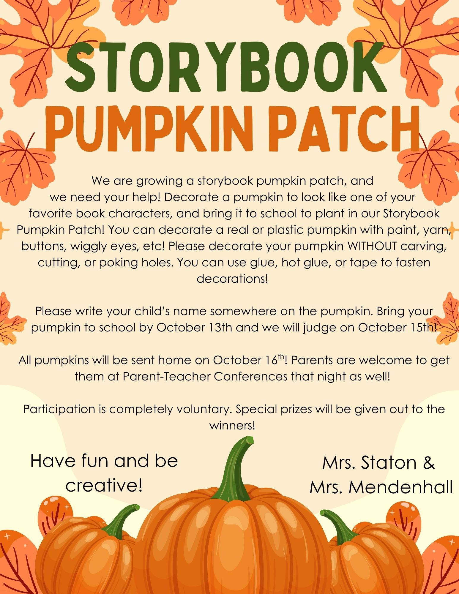 Pumpkin Storybook | East Pointe Elementary School, image size:1545x2000