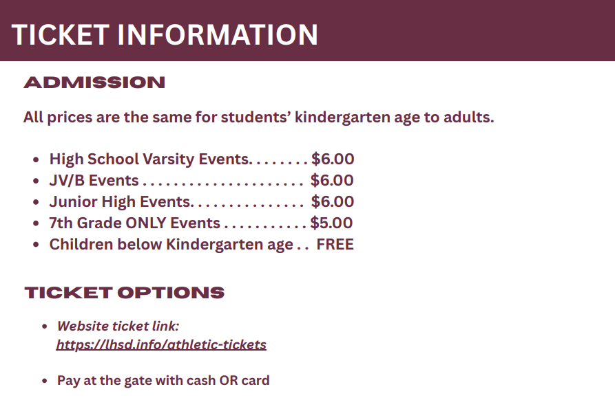 ticket info