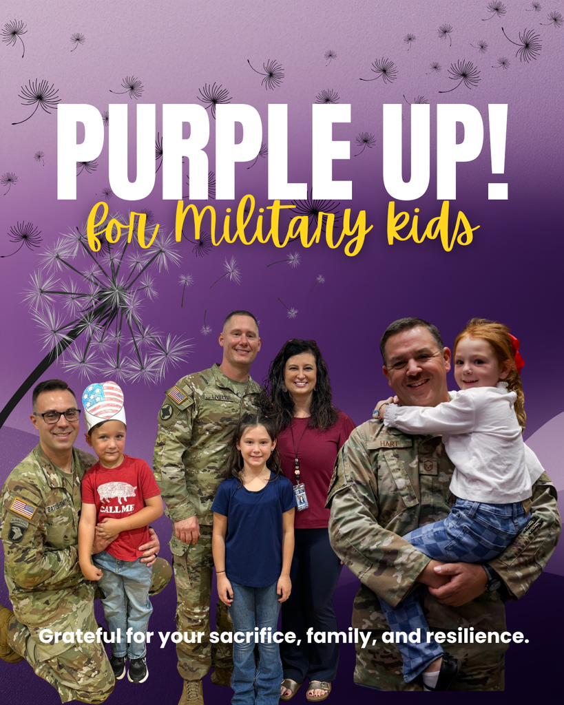 purple up day - military parents with students