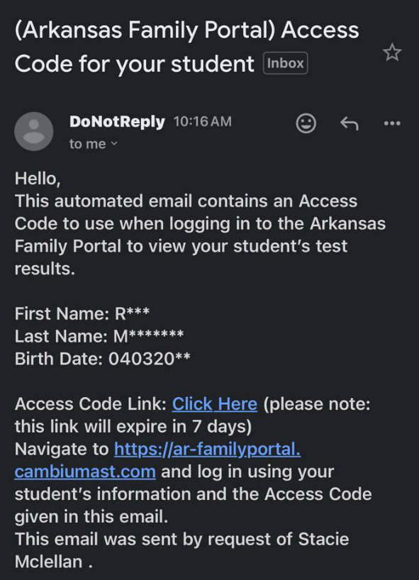 sample email