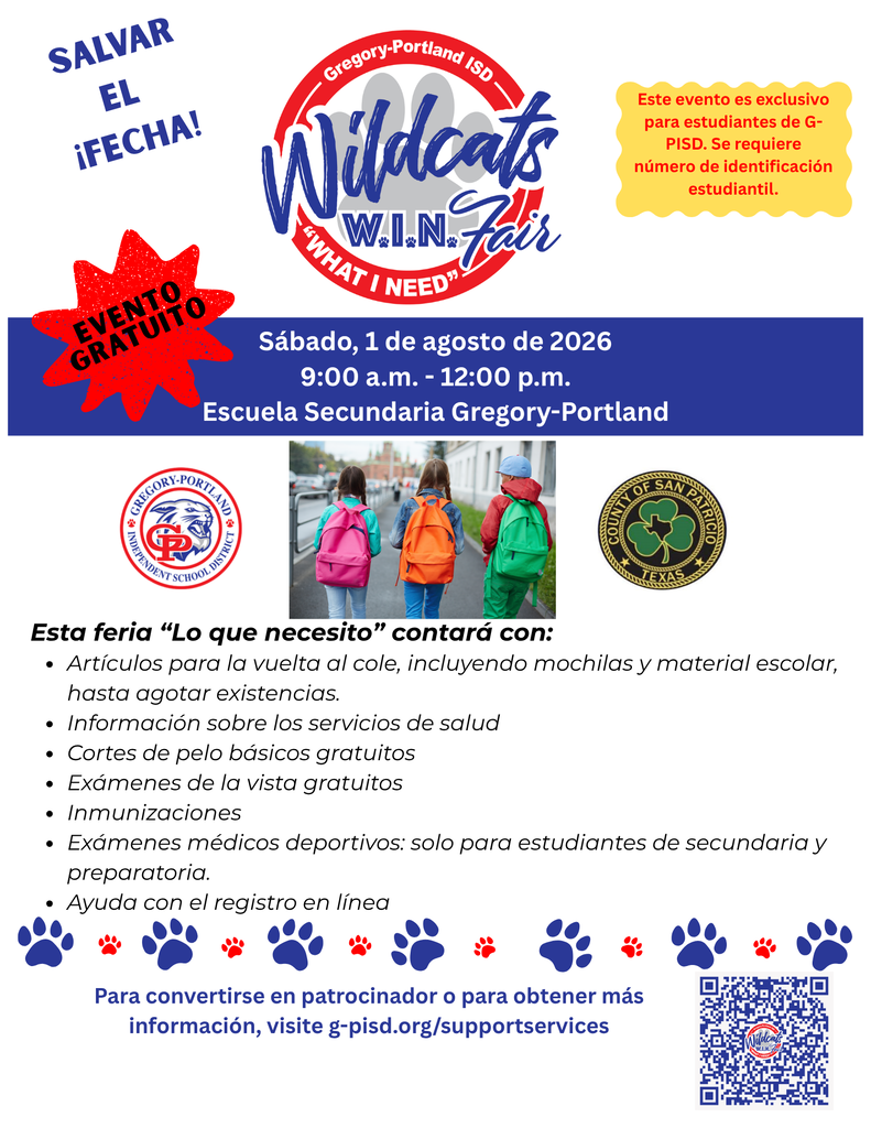 Flyer for WIN fair event School supplies 