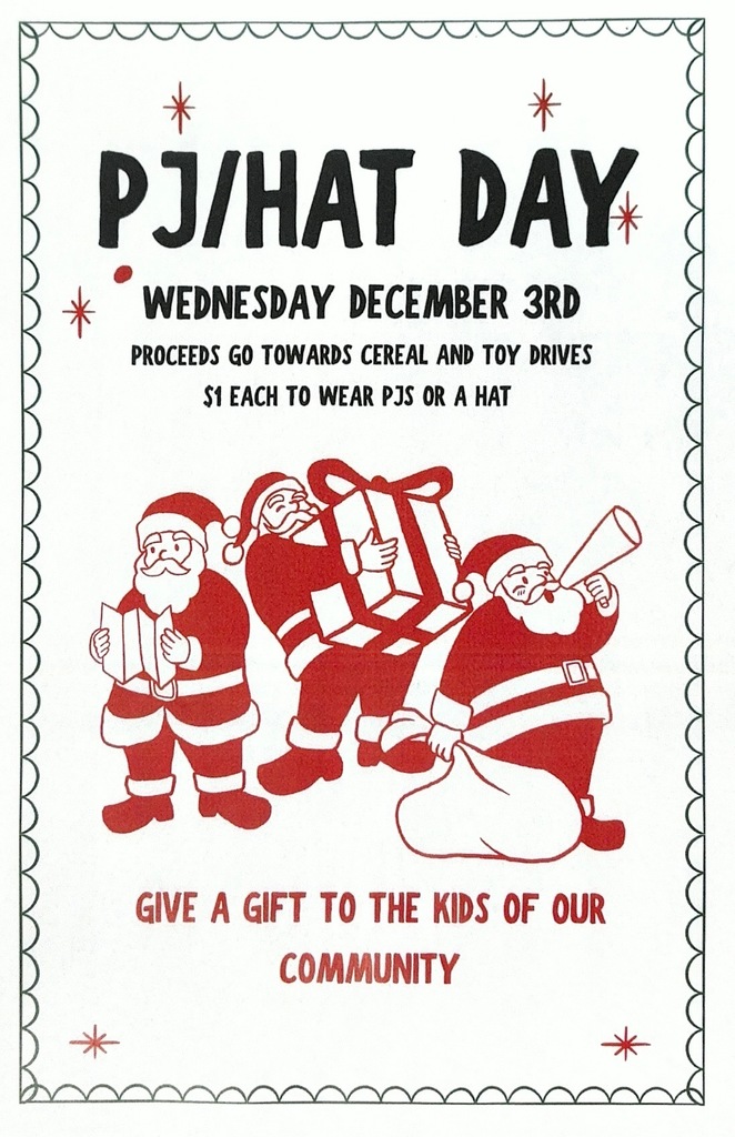 PJ/Hat day fundraiser flier
