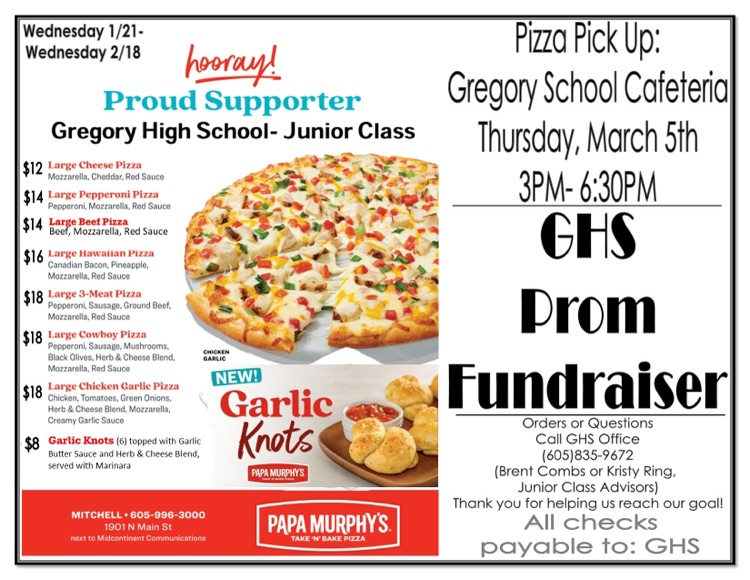 junior class pizza flyer