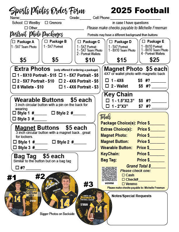 2025 FB Picture Order Form
