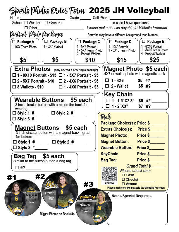 2025 VB Order Form