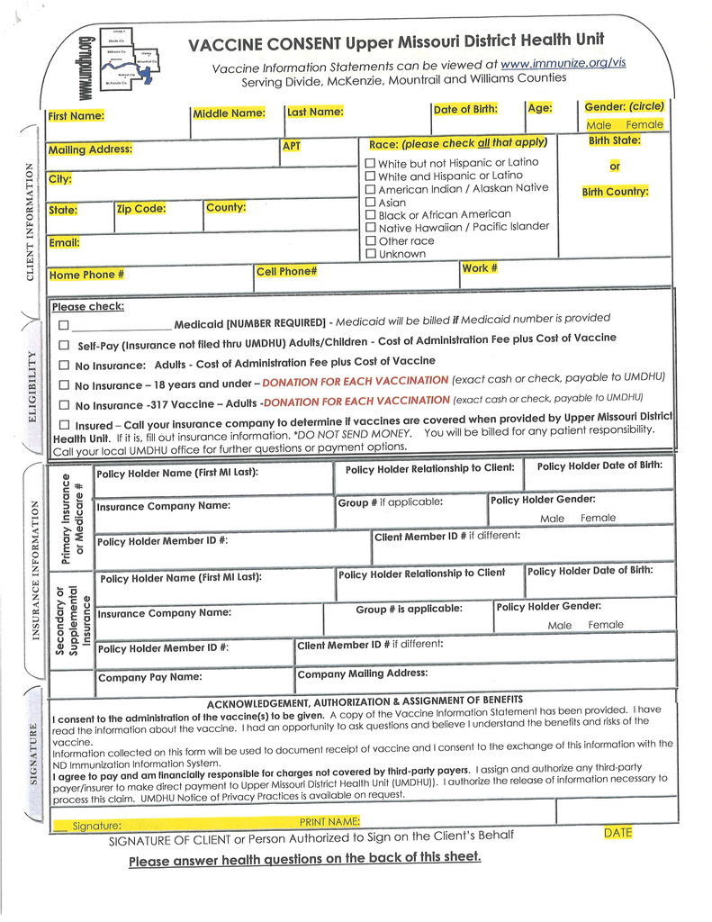 Vaccine consent