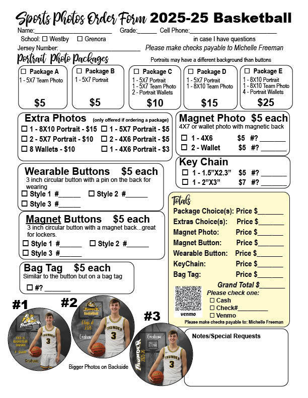 2025-26 Basketball Order Form
