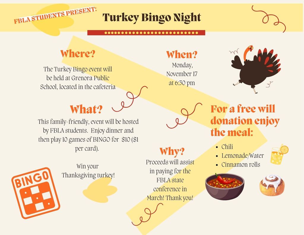 Turkey Bingo Flyer