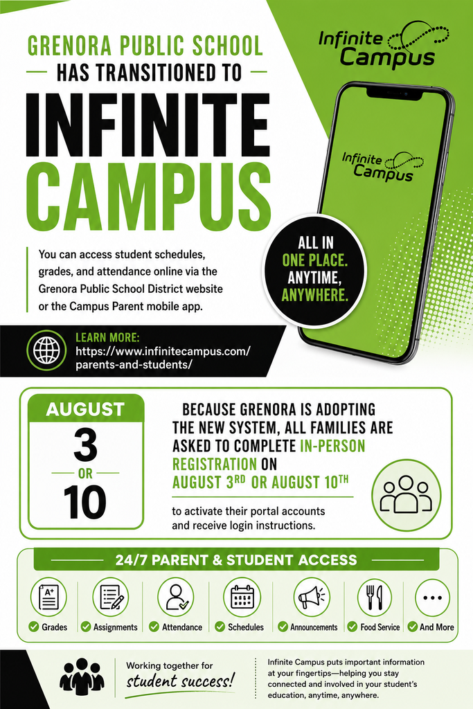 Grenora Public School has transitioned to Infinite Campus. Get Connected.