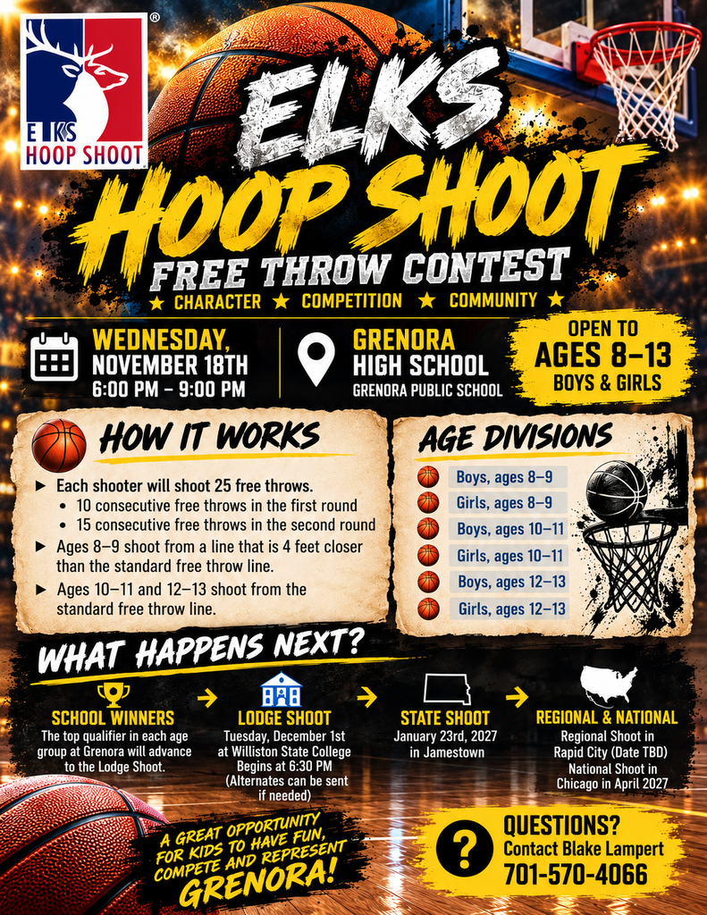 Elks Preliminary Hoop Shoot @ Grenora, ND