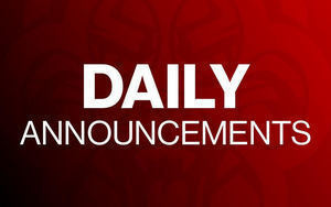 Tuesday Morning Announcements