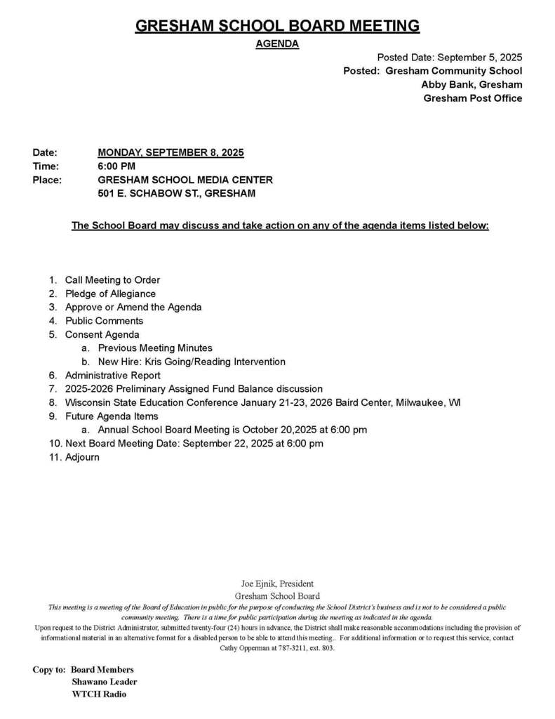 AGENDA 9-8-25