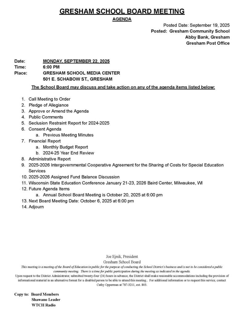 AGENDA 9-22-25