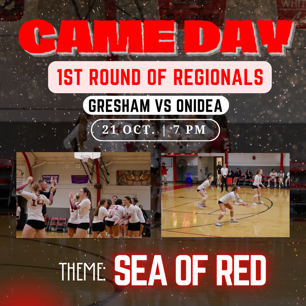 1st Round of Regional Volleyball - Tuesday October 21st, THEME: RED OUT