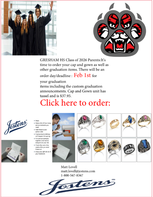 Seniors - Order your Cap & Gown