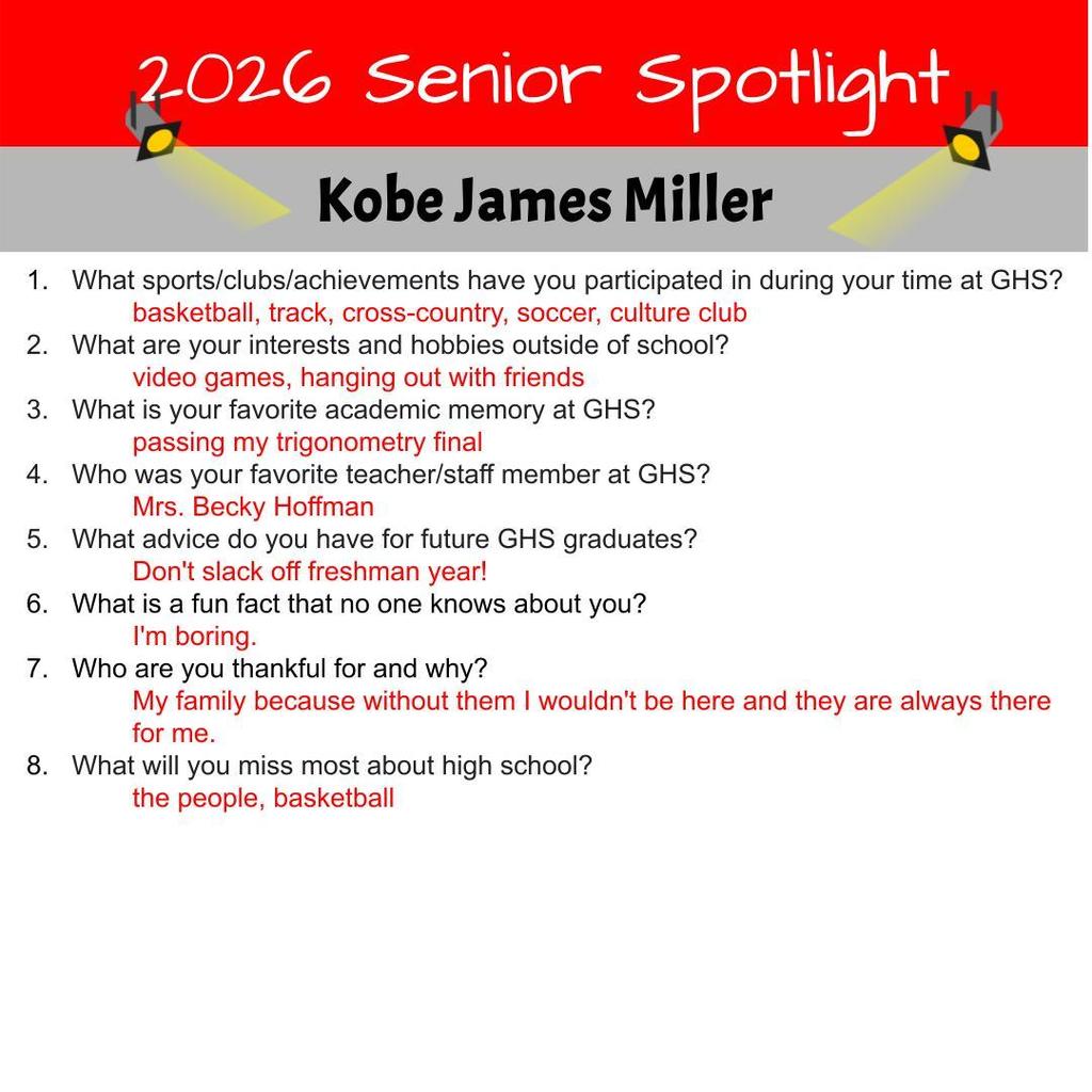 Kobe Miller - Senior Spotlight