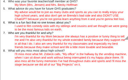 Senior Spotlight - Emily Jensen