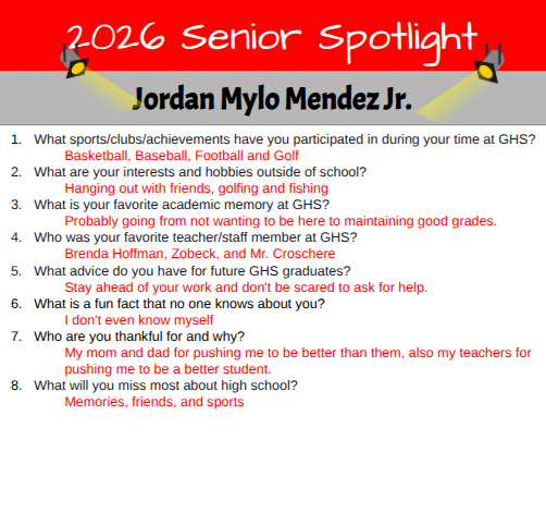 Senior Spotlight - Jordan Mendez