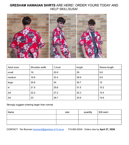 SKILLS USA HAWAIANN SHIRTS