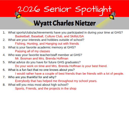 Senior Spotlight - Wyatt Nietzer
